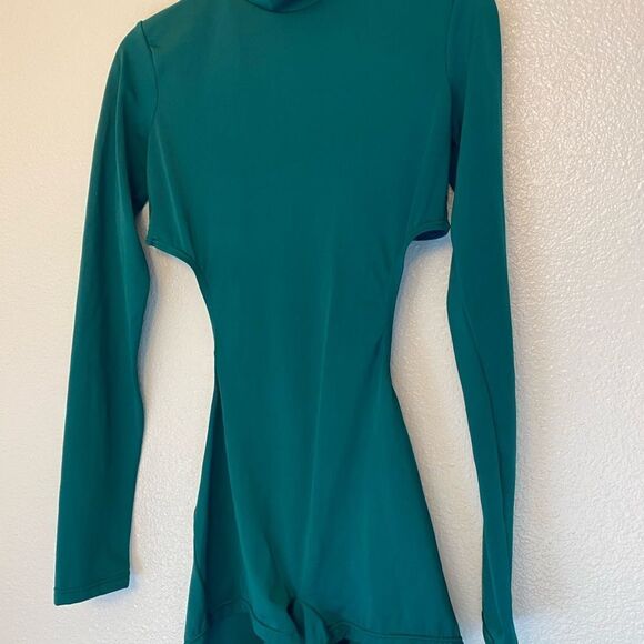 WEISSMAN Elite Green contemporary Dance leotard Lace Up Back Biketard MT10070 SA - Picture 2 of 9